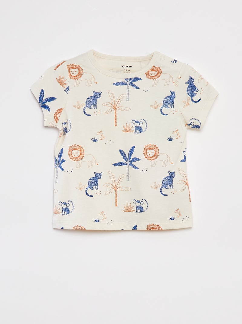 Pyjama court t-shirt + short - 2 pièces BEIGE - Kiabi