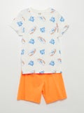 Pyjama court  t-shirt + short - 2 pièces Blanc - Kiabi