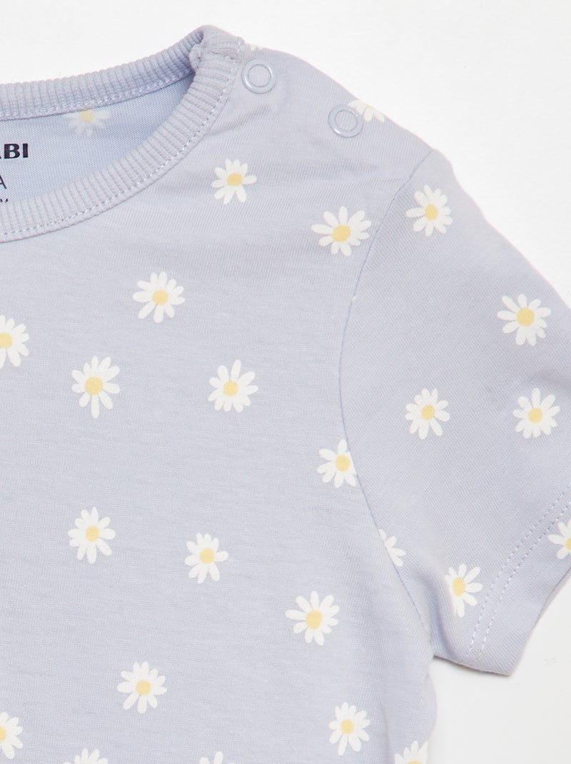 Pyjama court t-shirt + short - 2 pièces BLEU - Kiabi