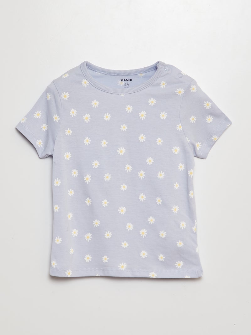 Pyjama court t-shirt + short - 2 pièces BLEU - Kiabi