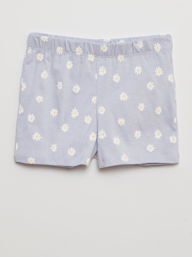 Pyjama court t-shirt + short - 2 pièces BLEU - Kiabi