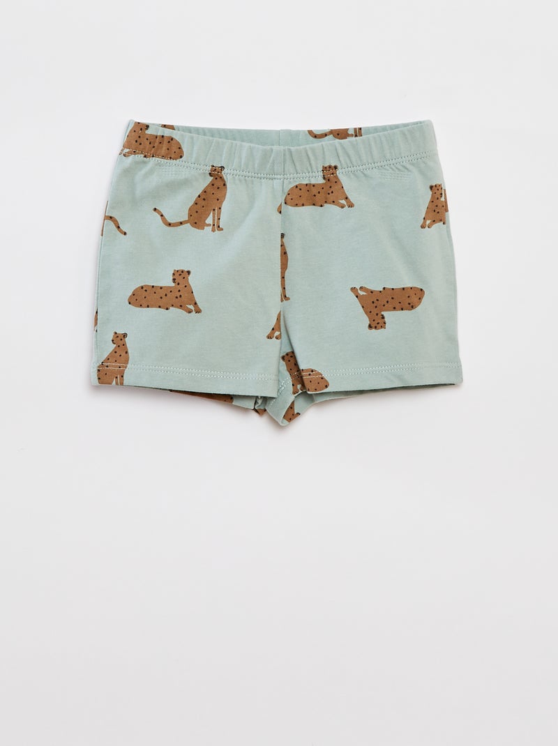 Pyjama court t-shirt + short - 2 pièces BLEU - Kiabi