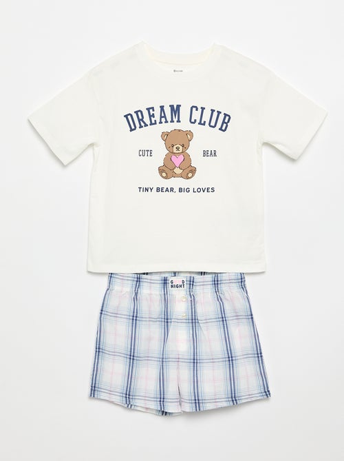 Pyjama court t-shirt + short - 2 pièces - Kiabi