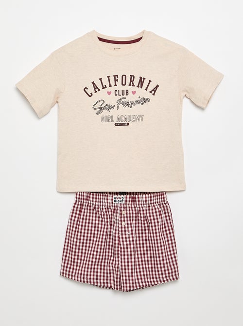 Pyjama court t-shirt + short - 2 pièces - Kiabi