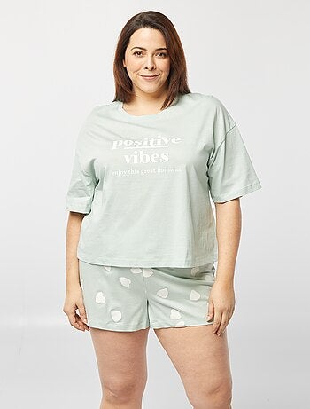 Pyjama court t-shirt + short - 2 pièces