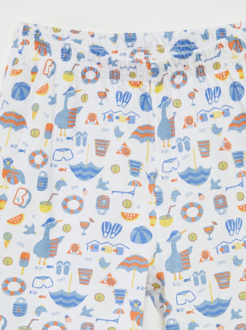 Pyjama court t-shirt + short avec imprimé - 2 pièces BLEU - Kiabi