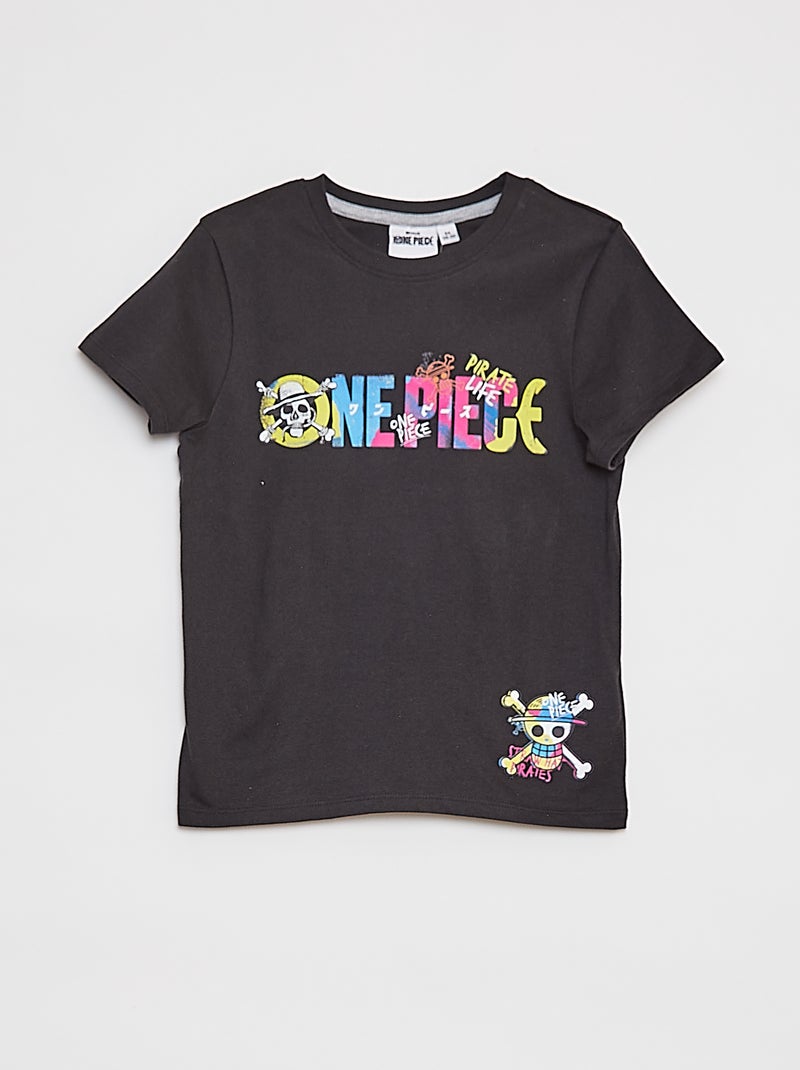 Pyjama court t-shirt + short 'One Piece' - 2 pièces NOIR - Kiabi