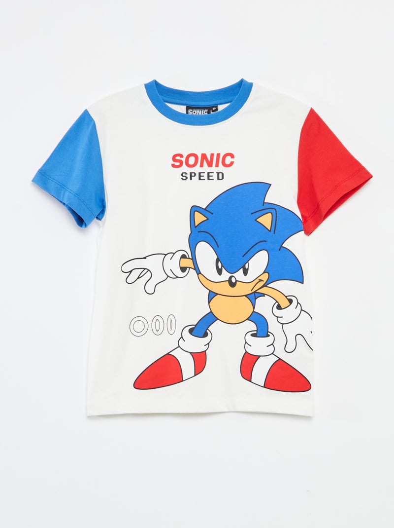 Pyjama court t-shirt + short 'Sonic' - 2 pièces Bleu - Kiabi