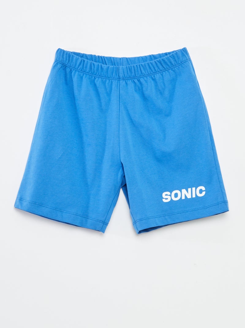 Pyjama court t-shirt + short 'Sonic' - 2 pièces Bleu - Kiabi