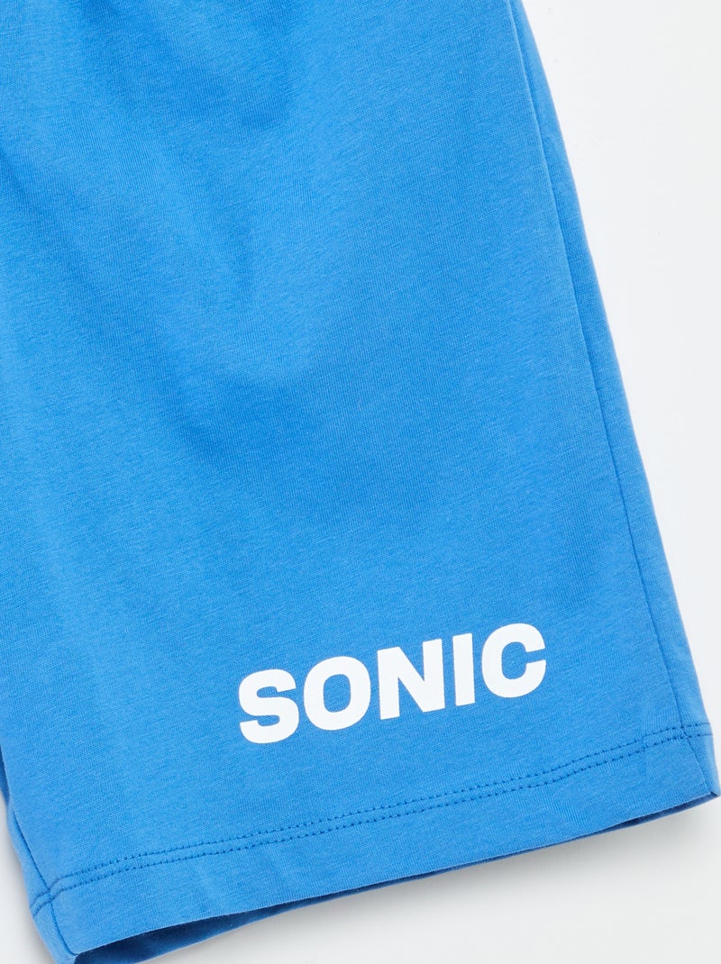 Pyjama court t-shirt + short 'Sonic' - 2 pièces Bleu - Kiabi