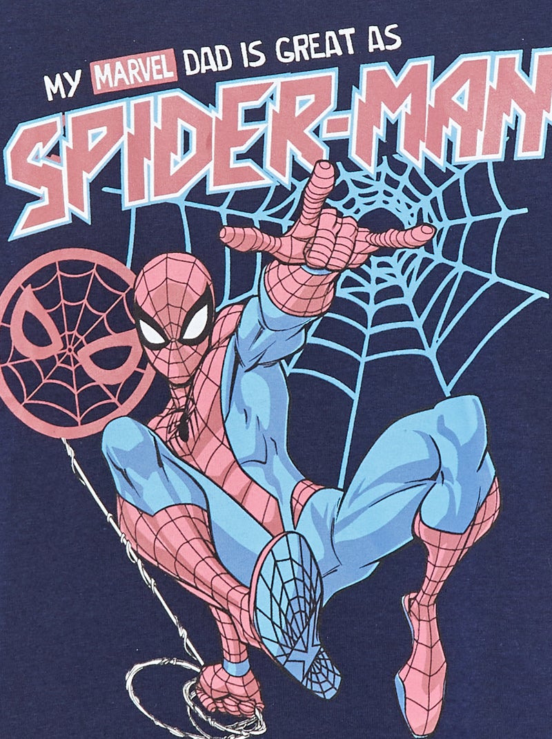 Pyjama court t-shirt + short 'Spider-Man' 'Marvel' - 2 pièces BLEU - Kiabi
