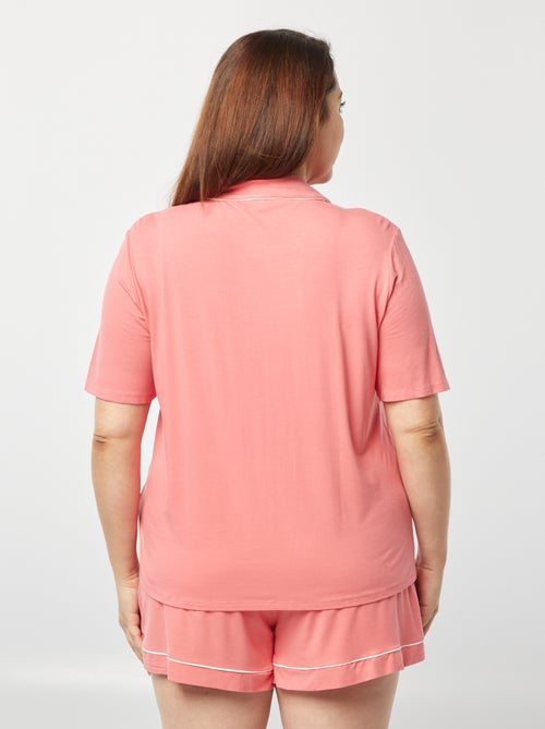 Pyjama court uni - 2 pièces - Kiabi