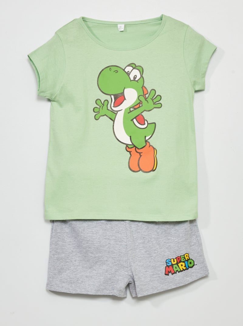 Pyjama court 'Yoshi' 'Nintendo' vert/gris - Kiabi