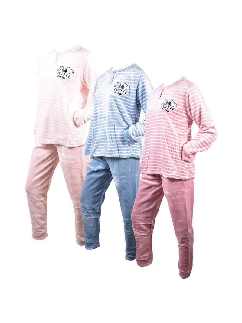 Pyjama Dames Lang SWEET SECRET Blauw - Kiabi