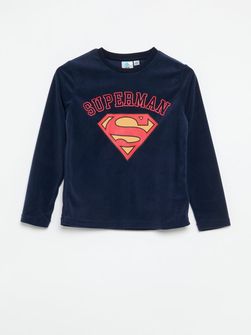 Pyjama 'DC Comics' 2-delig - T-shirt met lange mouwen + broek Blauw - Kiabi
