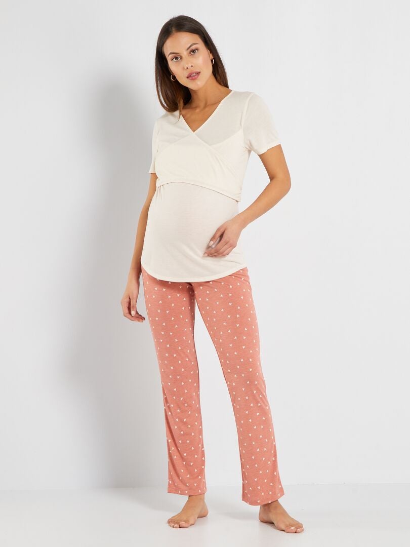 Pyjama de maternité - 2 pièces Beige - Kiabi