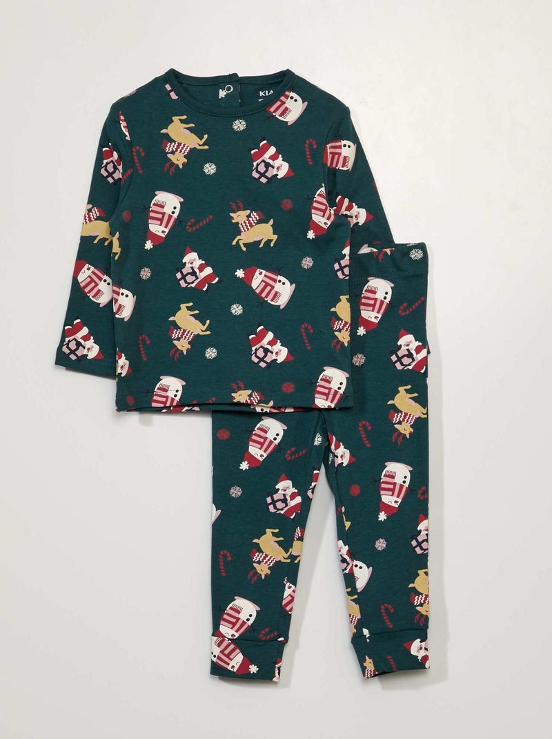 Pyjama de Noël - 2 pièces Vert - Kiabi