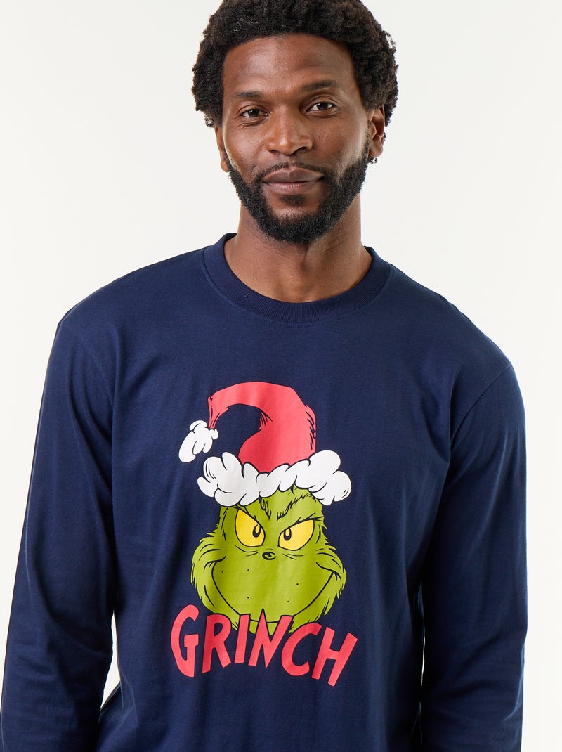 Pyjama de Noël 'Grinch' t-shirt + pantalon - 2 pièces Bleu - Kiabi