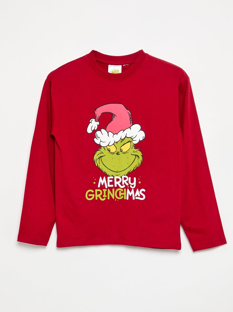 Pyjama de Noël 'Grinch' t-shirt + pantalon - 2 pièces Rouge - Kiabi