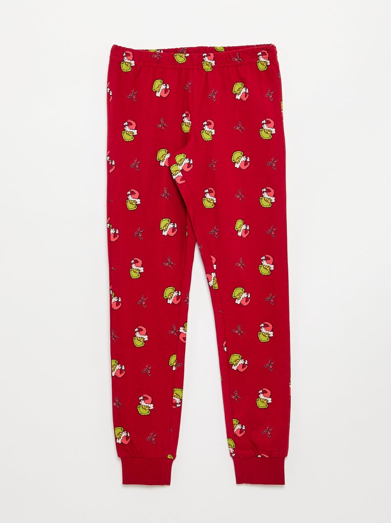 Pyjama de Noël 'Grinch' t-shirt + pantalon - 2 pièces Rouge - Kiabi