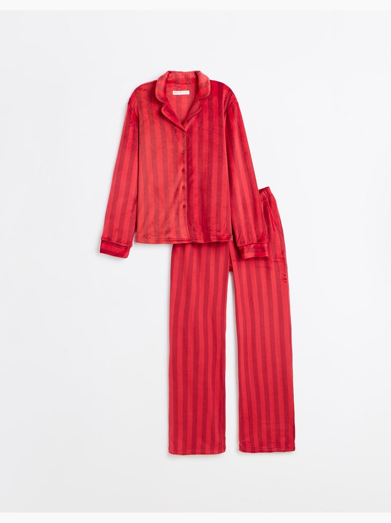 Pyjama de noël velouté, mo fashion Rouge - Kiabi