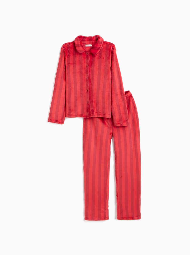 Pyjama de noël velouté, mo fashion Rouge - Kiabi