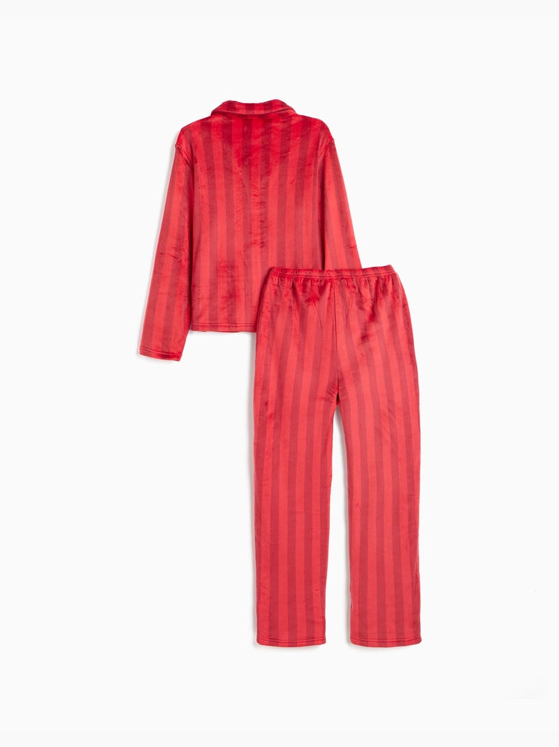 Pyjama de noël velouté, mo fashion Rouge - Kiabi