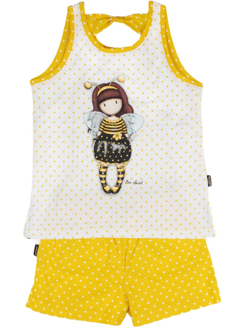Pyjama débardeur et short bee-loved Jaune - Kiabi