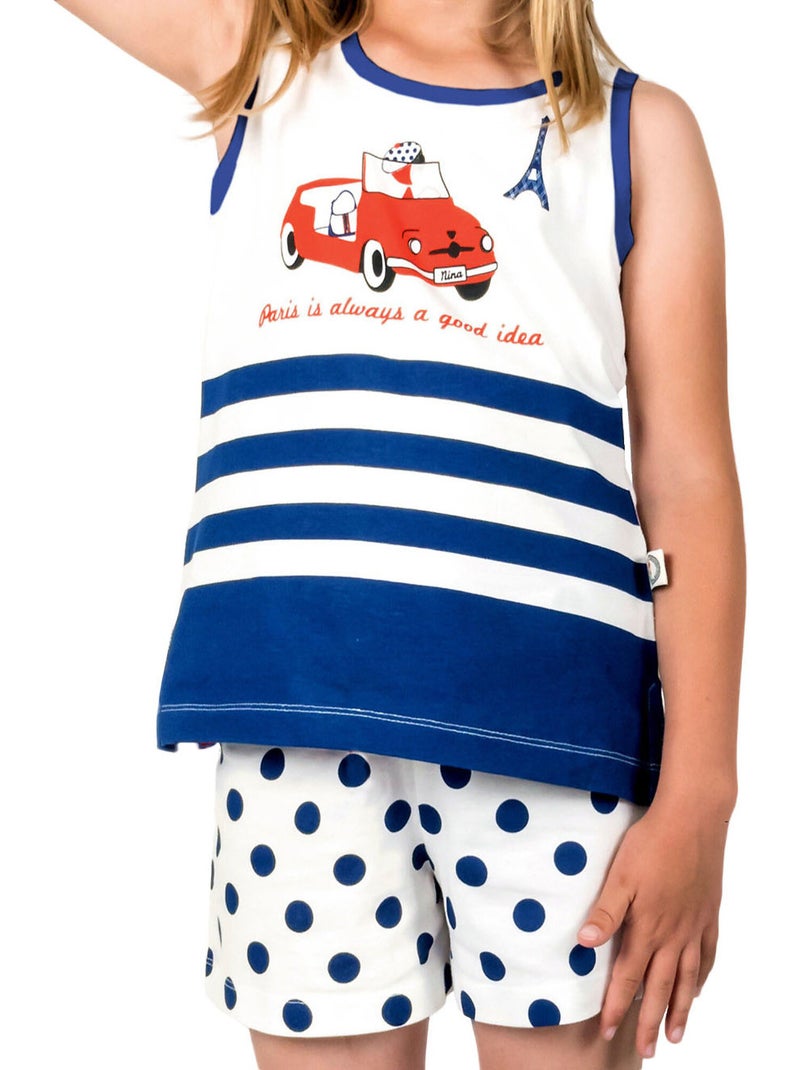 Pyjama débardeur et short nina paris Bleu marine - Kiabi