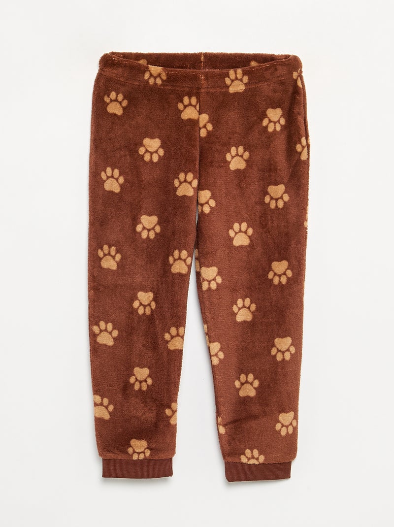 Pyjama 'Disney' 2-delig - T-shirt met lange mouwen + broek Biege - Kiabi