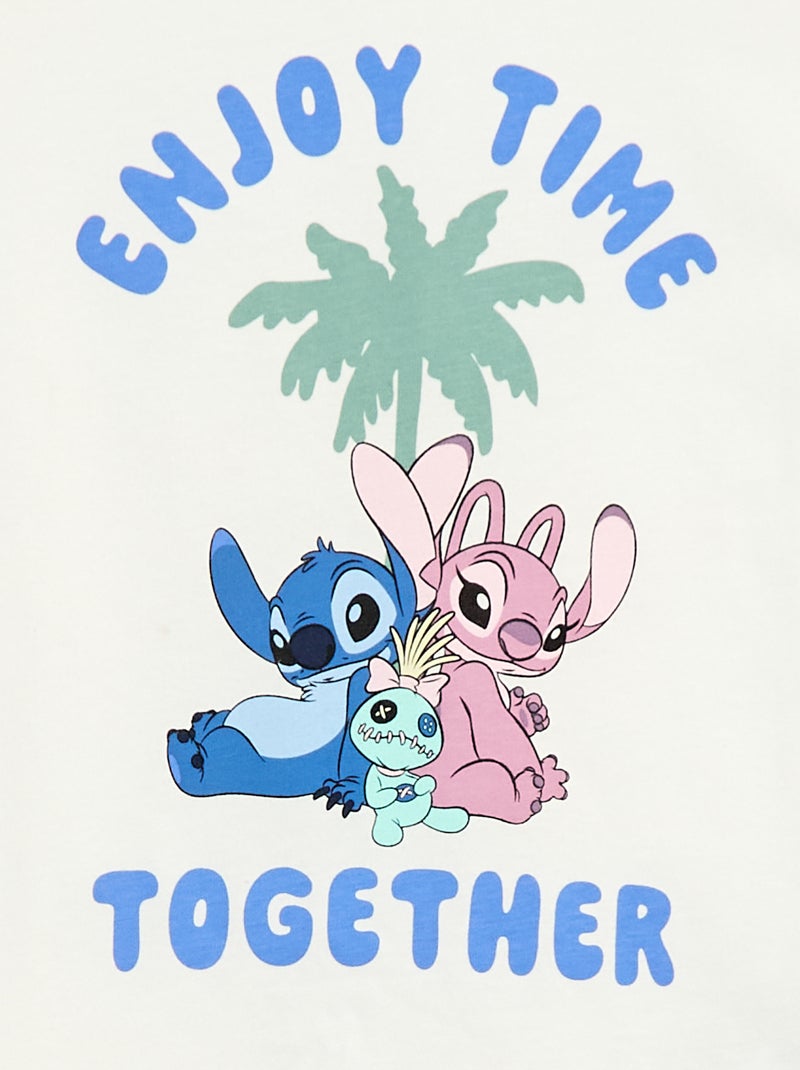 Pyjama 'Disney' 2 pièces  short + T-shirt Blanc - Kiabi