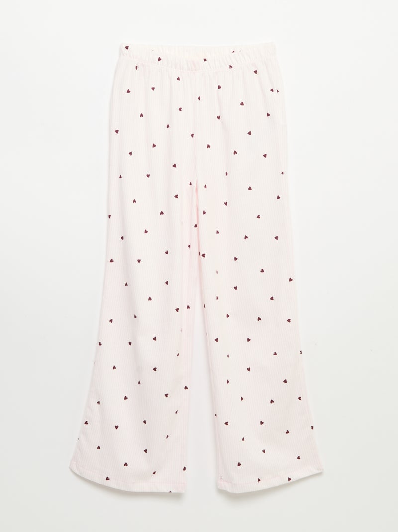 Pyjama 'Disney' en jersey - 2 pièces : T-shirt à manches longues + pantalon Rose - Kiabi