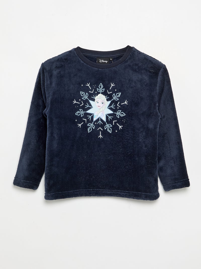 Pyjama 'Disney' 'La Reine des Neiges' 2 pièces - T-shirt à manches longues + pantalon Bleu - Kiabi