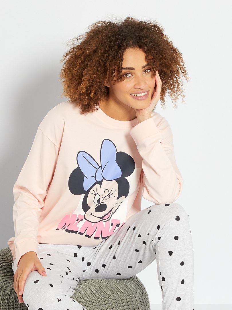 Pyjama 'Disney' rose/gris allover - Kiabi