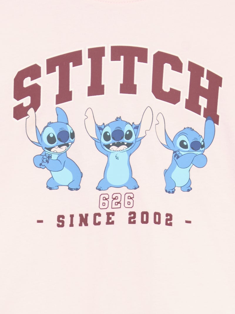 Pyjama 'Disney' van jerseytricot - 2-delig: T-shirt met lange mouwen + broek Rose - Kiabi