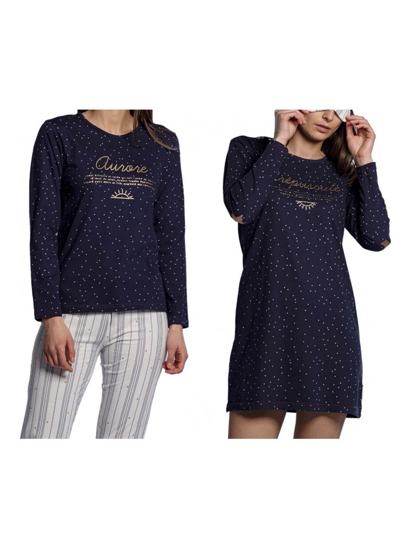 Pyjama DODO HOMEWEAR - Pack de 2 Bleu Gris clair Bleu - Kiabi