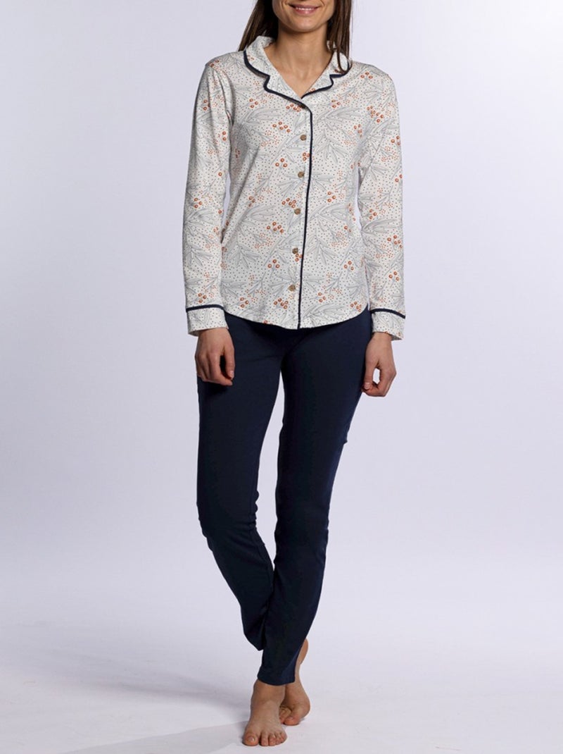 Pyjama DODO HOMEWEAR Noir Ecru - Kiabi