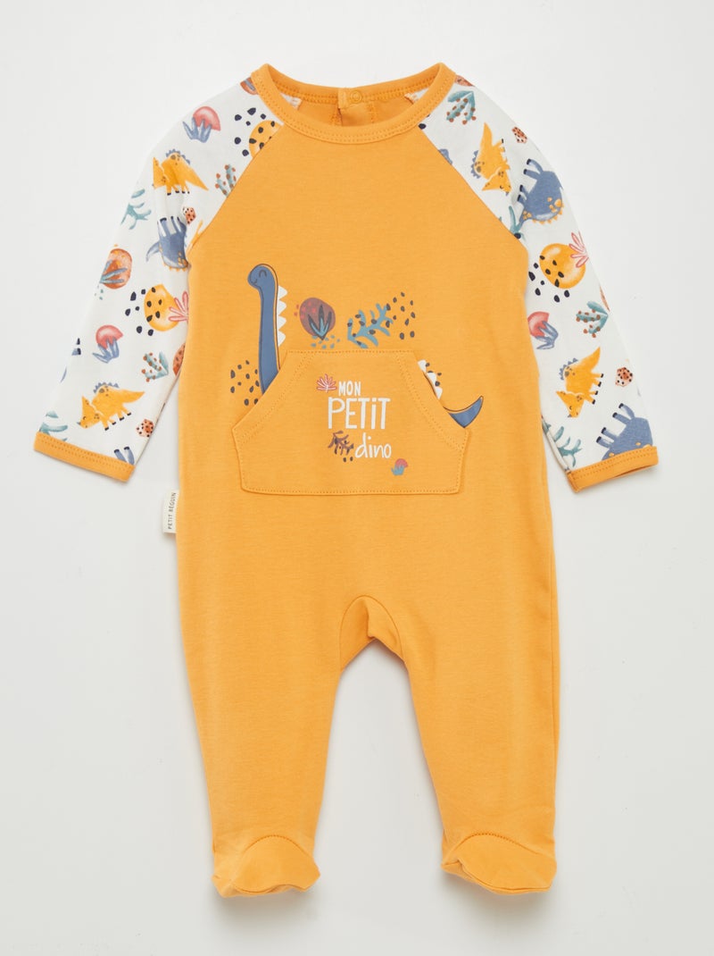 Pyjama dors-bien 'dinosaures' Jaune - Kiabi