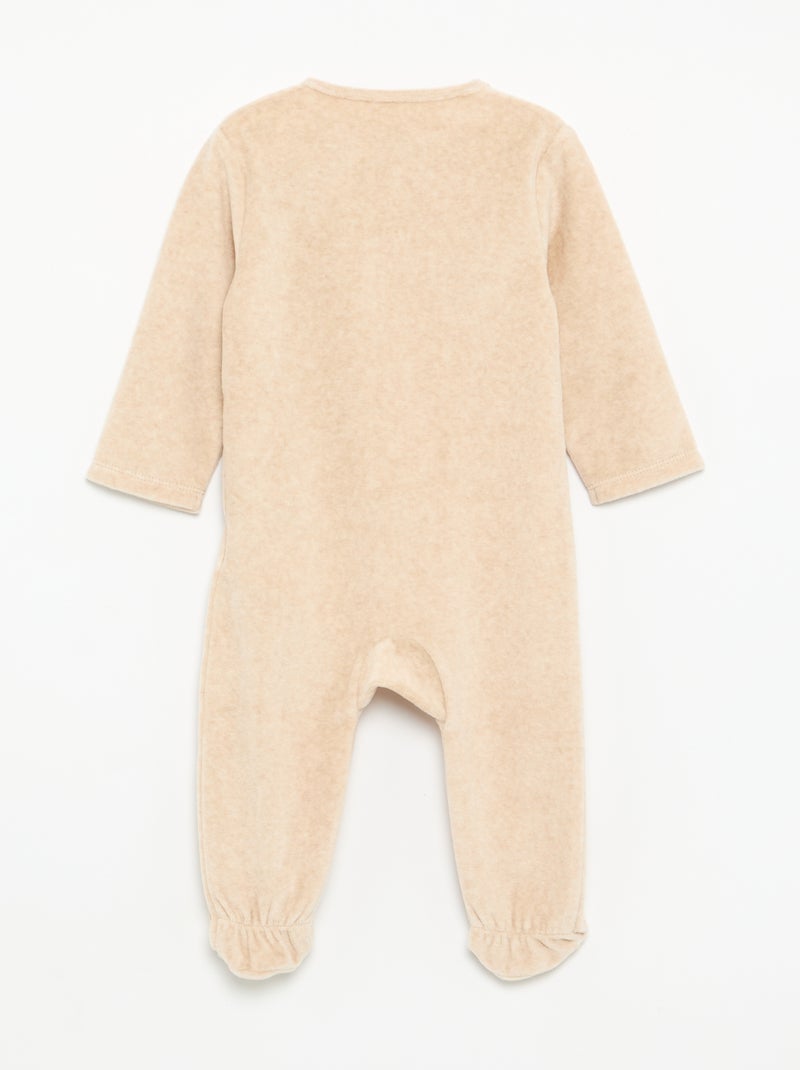 Pyjama dors bien 'Disney' à manches longues en velours Beige - Kiabi