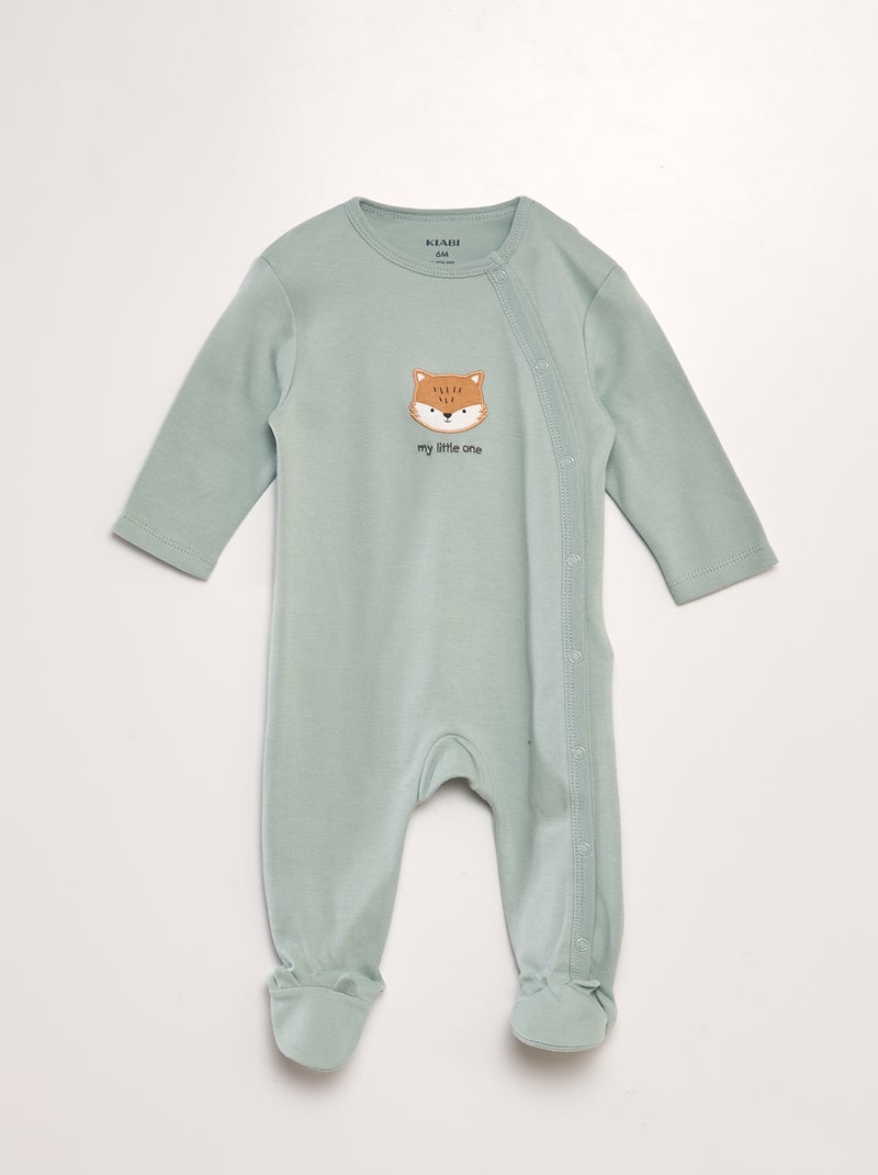 Pyjama dors-bien en jersey - Lot de 2 Vert/blanc - Kiabi