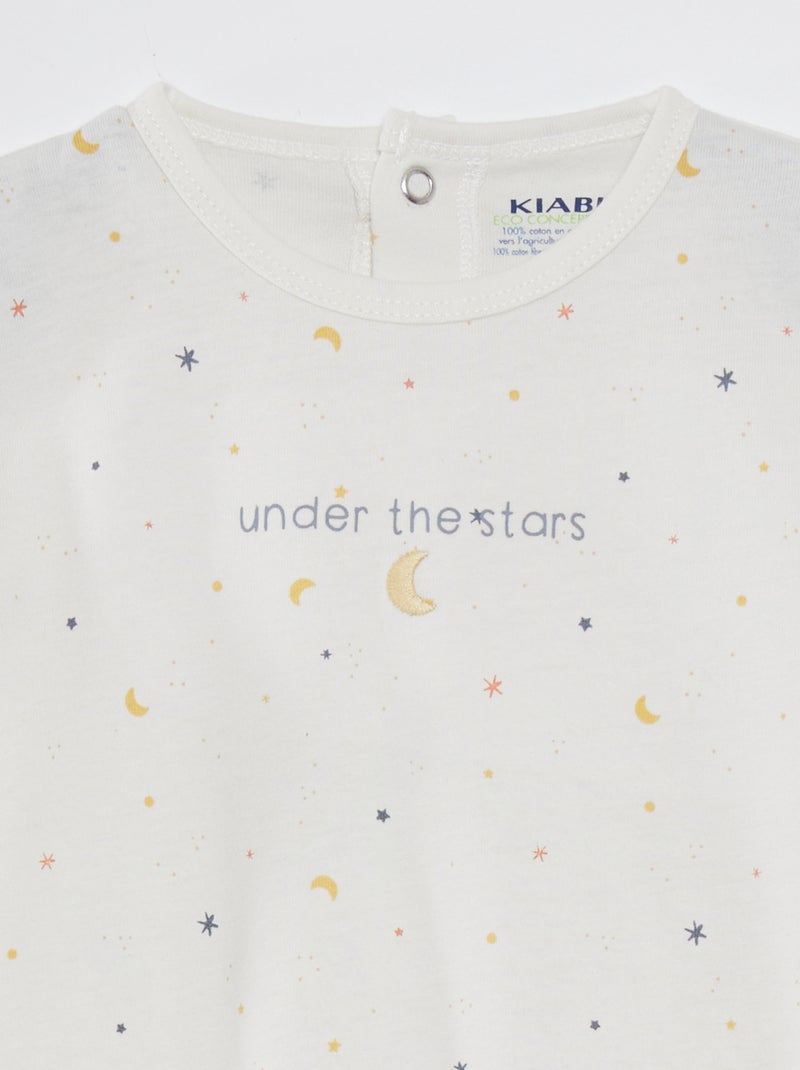 Pyjama dors-bien en jersey Blanc - Kiabi