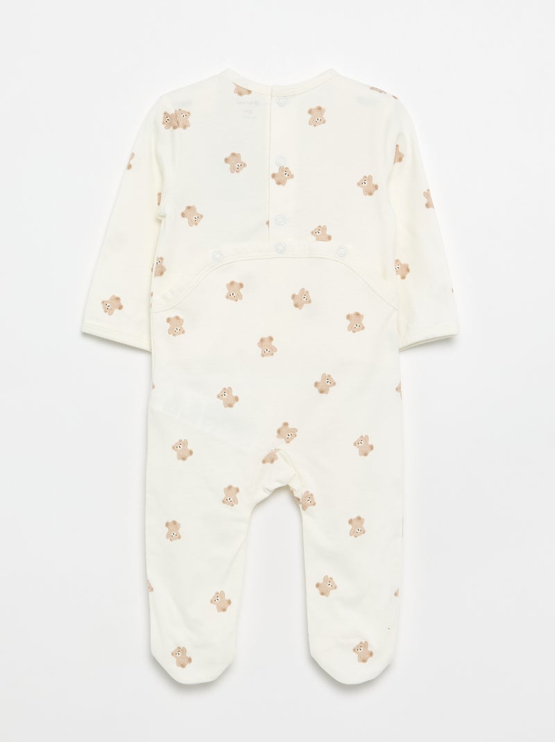 Pyjama dors bien en jersey de coton Blanc - Kiabi