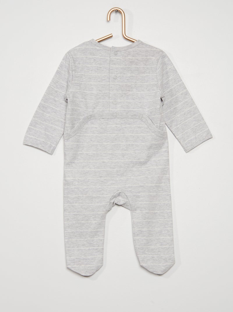 Pyjama dors-bien en jersey gris chat - Kiabi