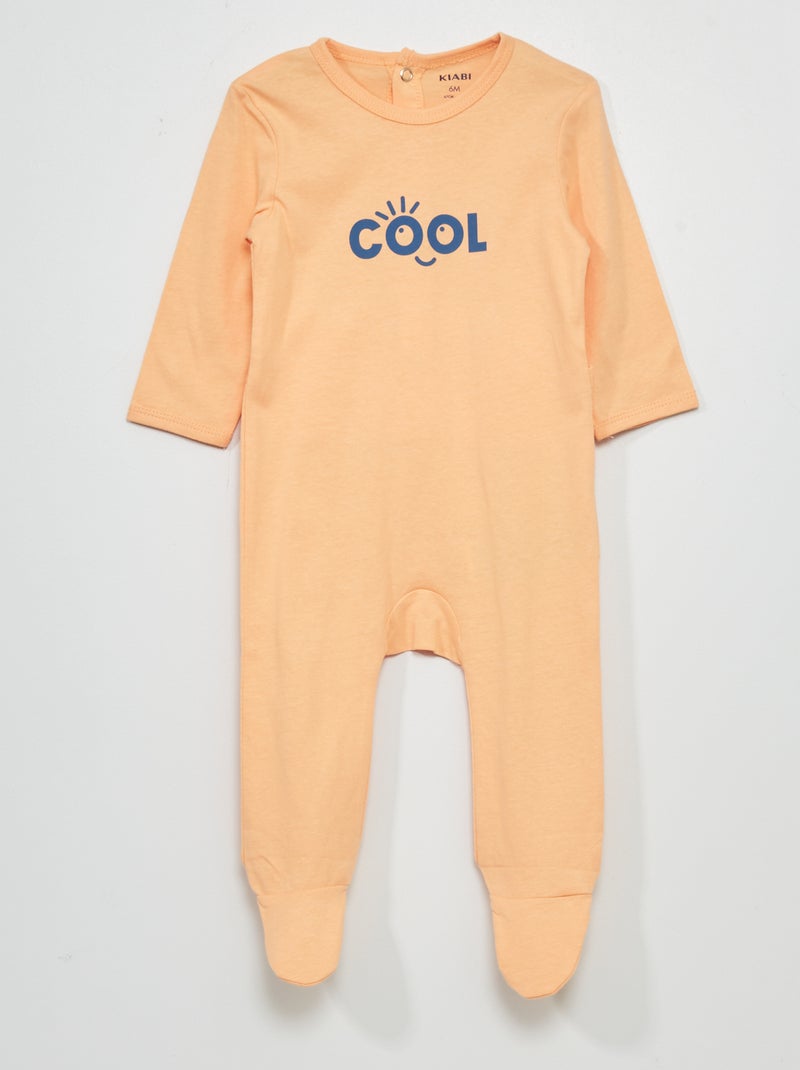 Pyjama dors-bien en jersey Orange - Kiabi