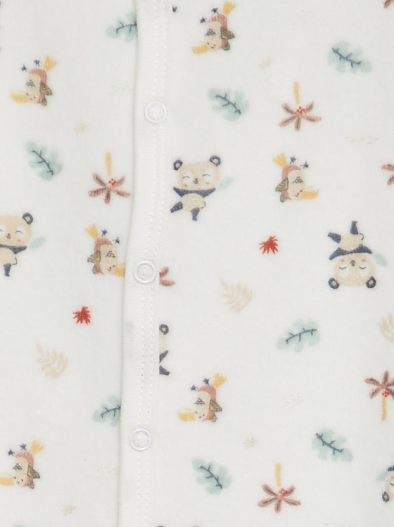 Pyjama dors bien en polaire avec pieds Blanc - Kiabi