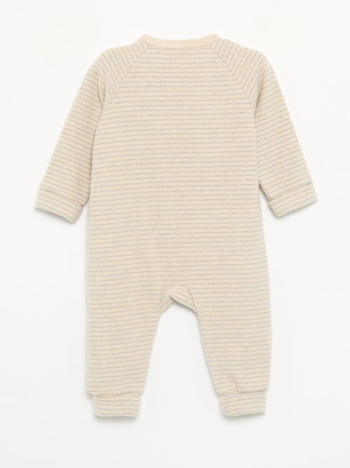 Pyjama dors bien en velours à manches longues et sans pieds - Kiabi