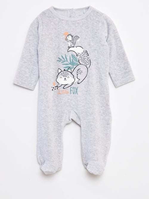 Pyjama dors bien en velours avec pieds - Kiabi