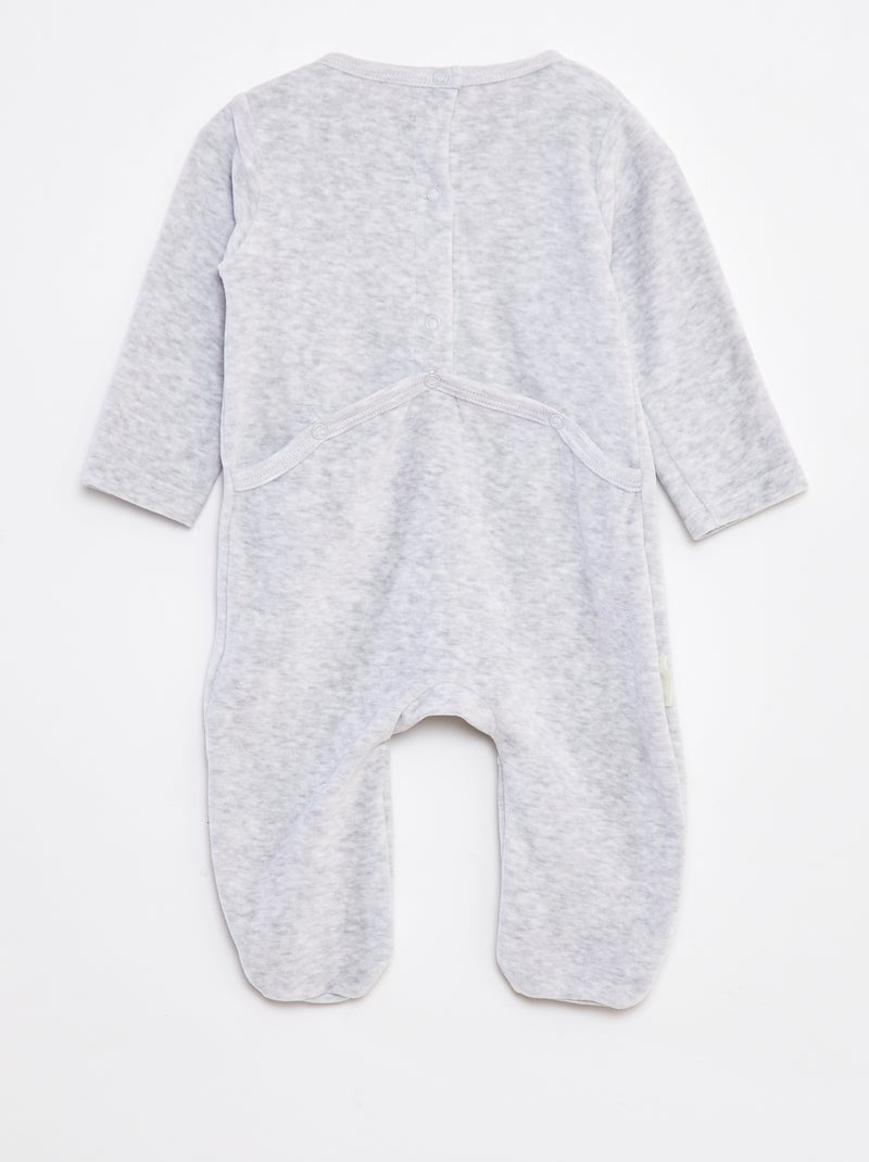 Pyjama dors bien en velours avec pieds Gris - Kiabi