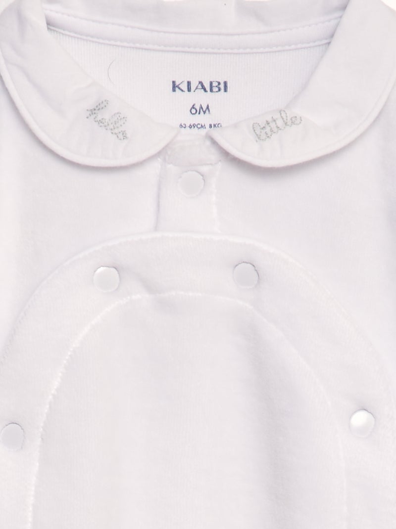 Pyjama dors bien en velours Blanc - Kiabi
