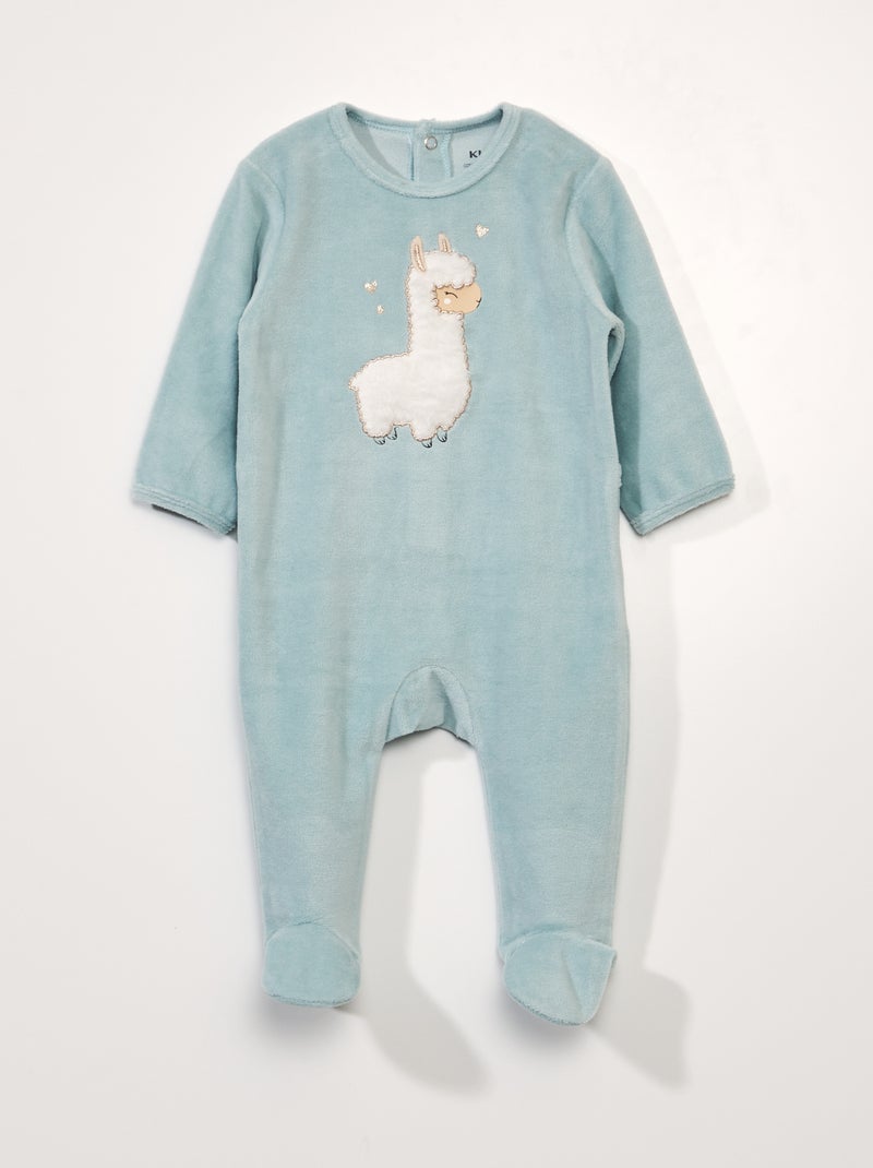 Pyjama dors-bien en velours Bleu - Kiabi